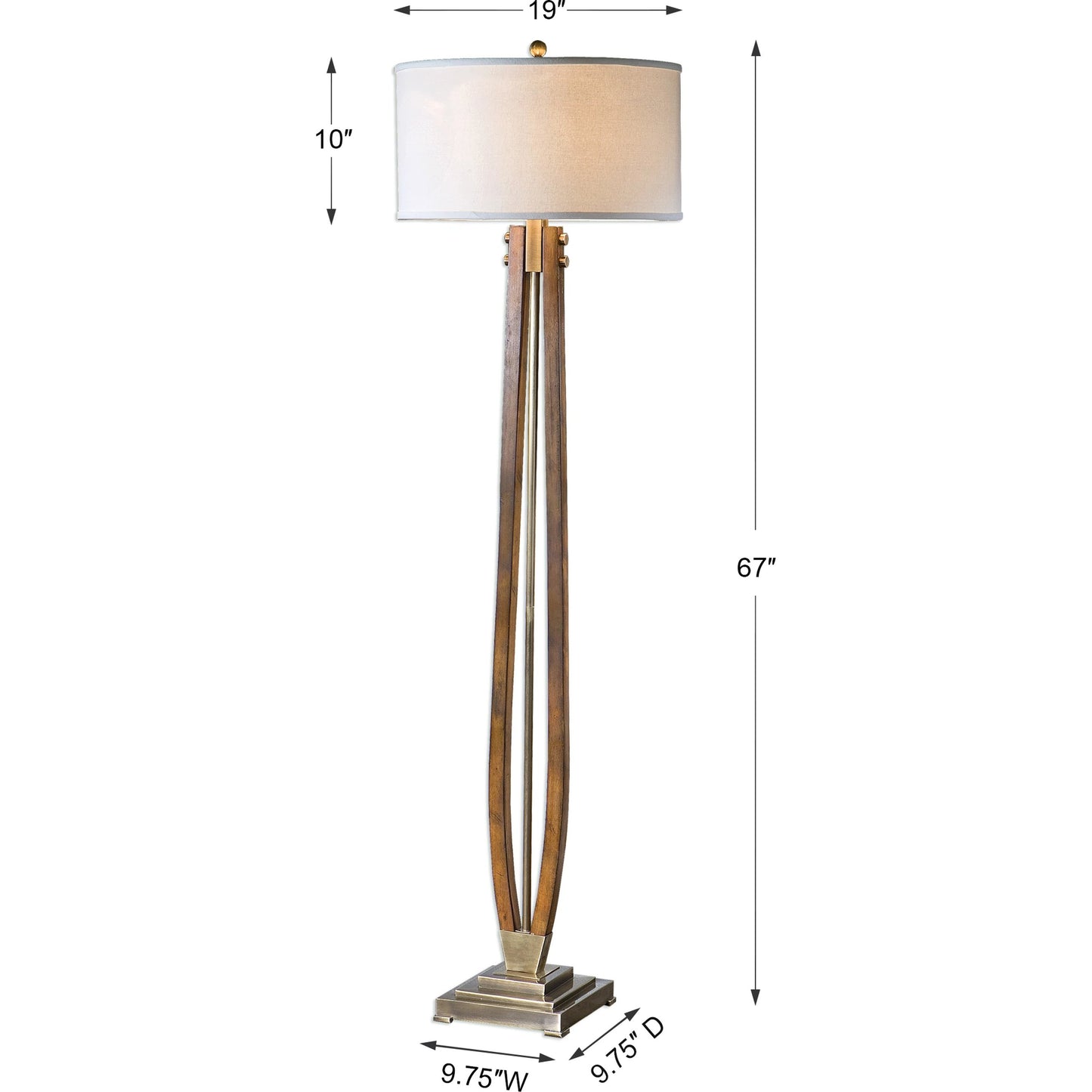 006 S-253712 | Additional Silo | Boydton Burnished Wood Floor Lamp by Uttermost. Made from iron, linen, rubber wood in a modern style.