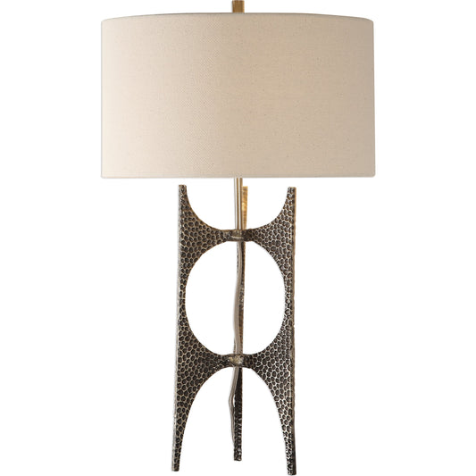 Goldia Lamp by Uttermost in bronze. Made from steel, cast iron, fabric in a eclectic & global style.