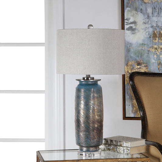 Olesya Table Lamp by Uttermost in multi. Made from glass, crystal, iron in a modern style.