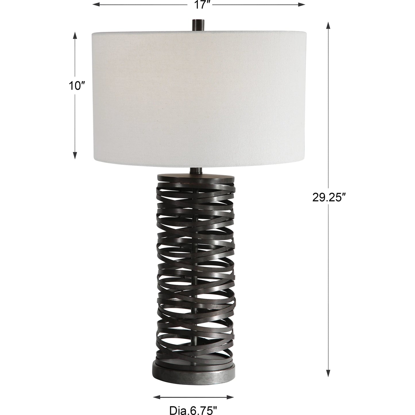 006 SR-389044 | Additional Silo | Alita Table Lamp by Uttermost in rust black. Made from steel, fabric in a modern style.