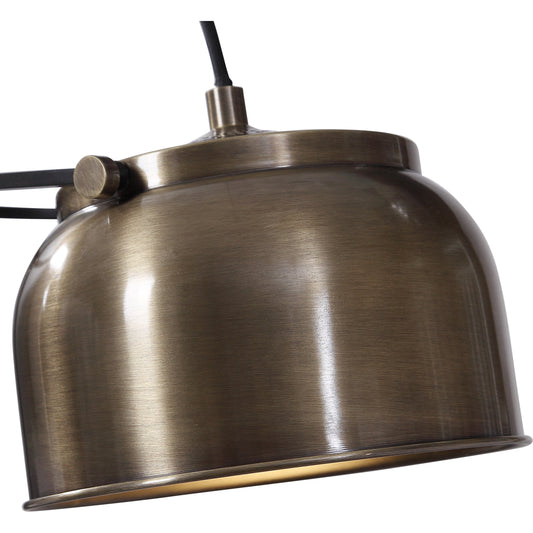 Bessemer Floor Lamp by Uttermost in antique brass. Made from steel in a modern style.