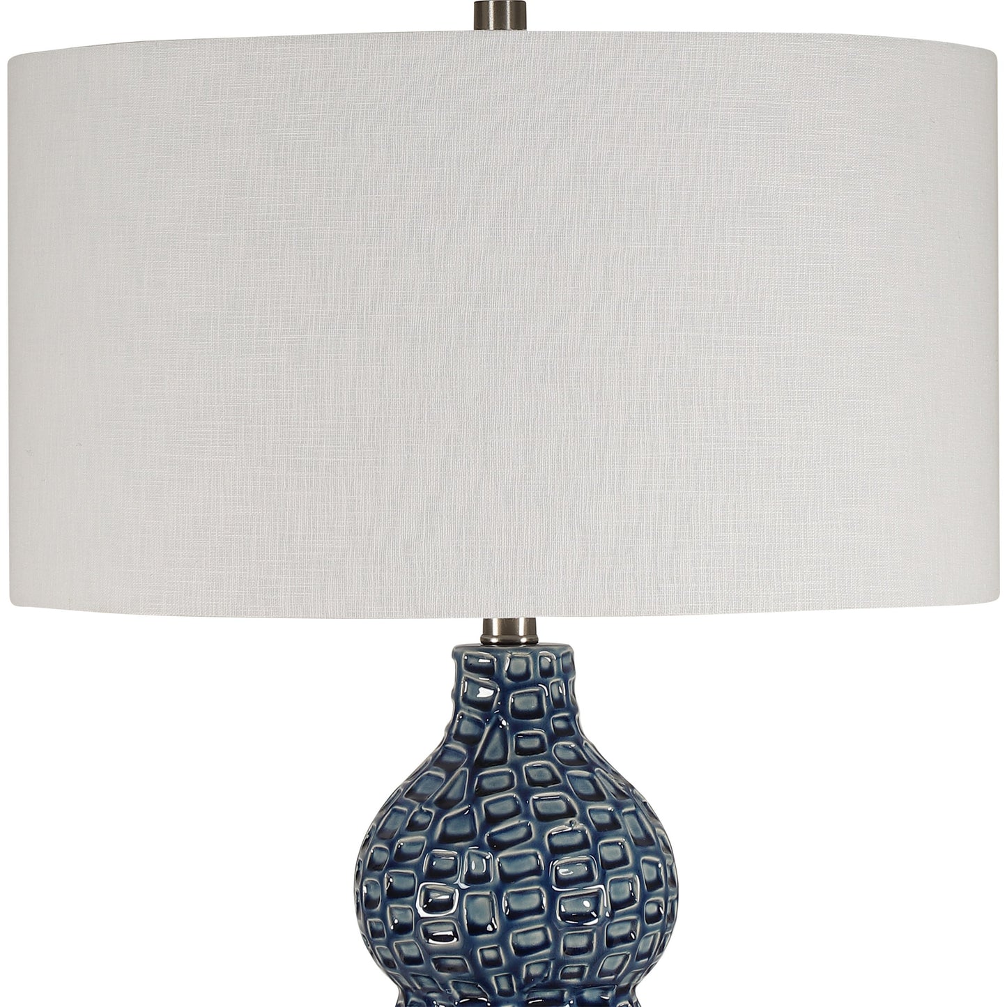 003 SR-861008 | Additional Silo | Holloway Table Lamp by Uttermost in blue. Made from ceramic, iron, fabric in a transitional style.