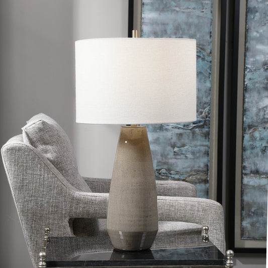 Volterra - Table Lamp by Uttermost in gray. Made from ceramic, steel in a rustic style.