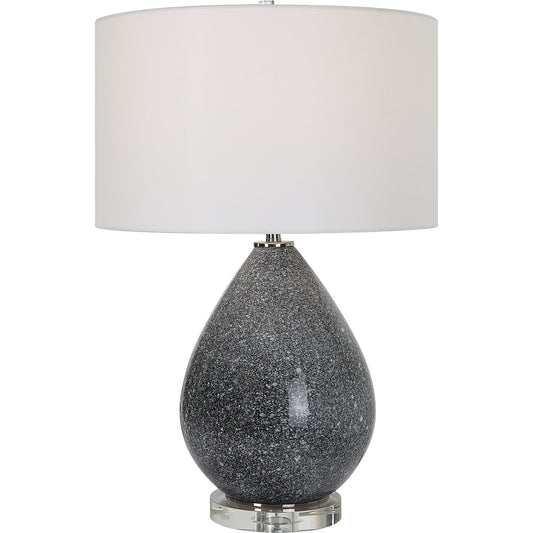 Nebula Table Lamp by Uttermost in black, white. Made from steel, ceramic, crystal in a modern style.