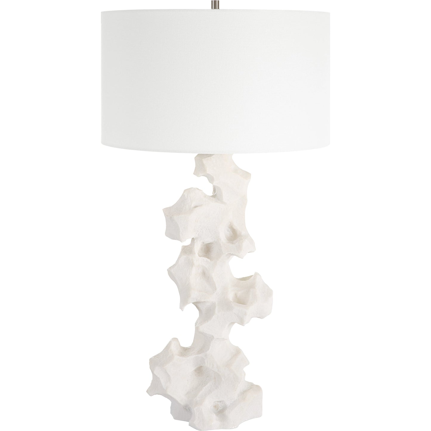 004 SI-1981444 | Additional Silo | Remnant Table Lamp by Uttermost in white. Made from man-made stone, iron, fabric in a modern style.