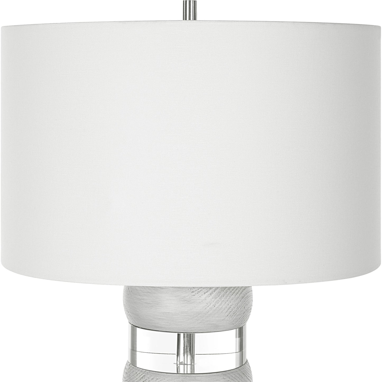 004 SI-1981438 | Additional Silo | Band Together Table Lamp by Uttermost in bleach wood, nickel. Made from crystal, wood, iron, fabric in a modern style.