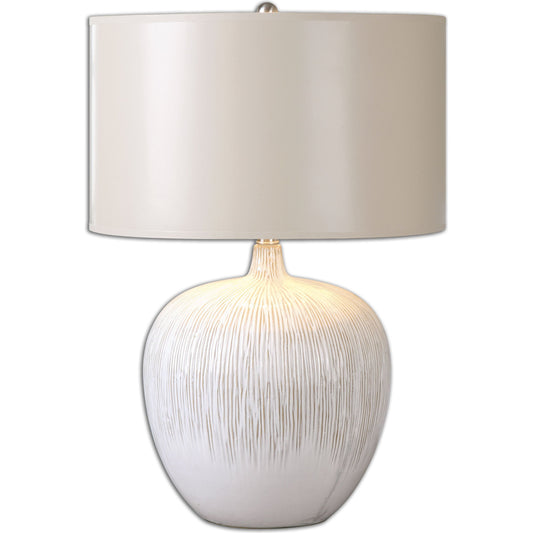 Georgios Textured Ceramic Lamp by Uttermost. Made from ceramic, paper, metal in a modern style.