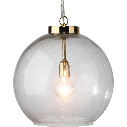 001 SR-819693 | Primary Silo | Luca Pendant by Lifestyle by JY in antique brass, seeded glass. Made from glass, metal in a modern style.