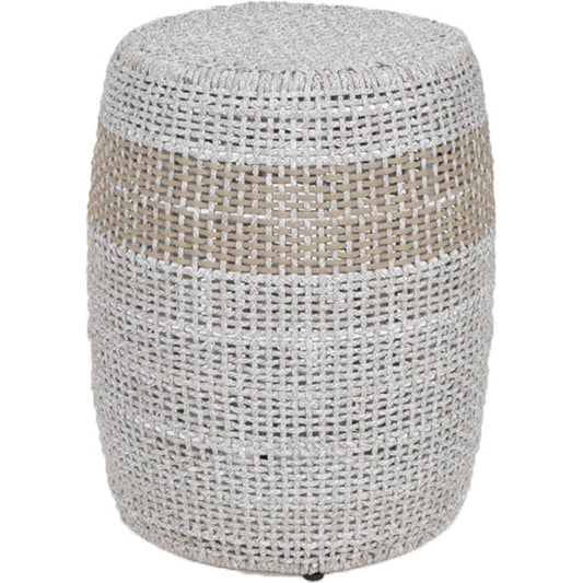 Loom Accent Table by Essentials For Living. Made from aluminum, 100% olefin rope in a coastal style.