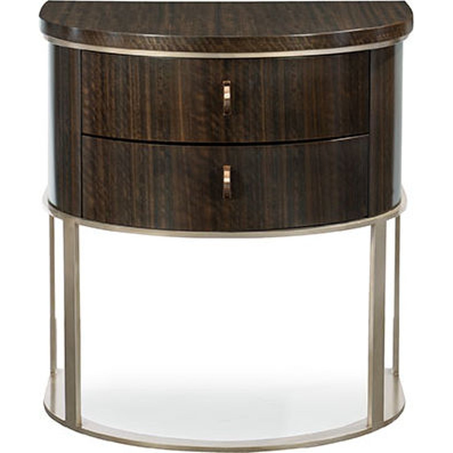 003 SR-768921 | Additional Silo | Moderne Nightstand by Caracole in bronze, smoked and smoked bronze. Made from asian hardwood, fumed quartered figured eucalyptus, metal in a transitional style.