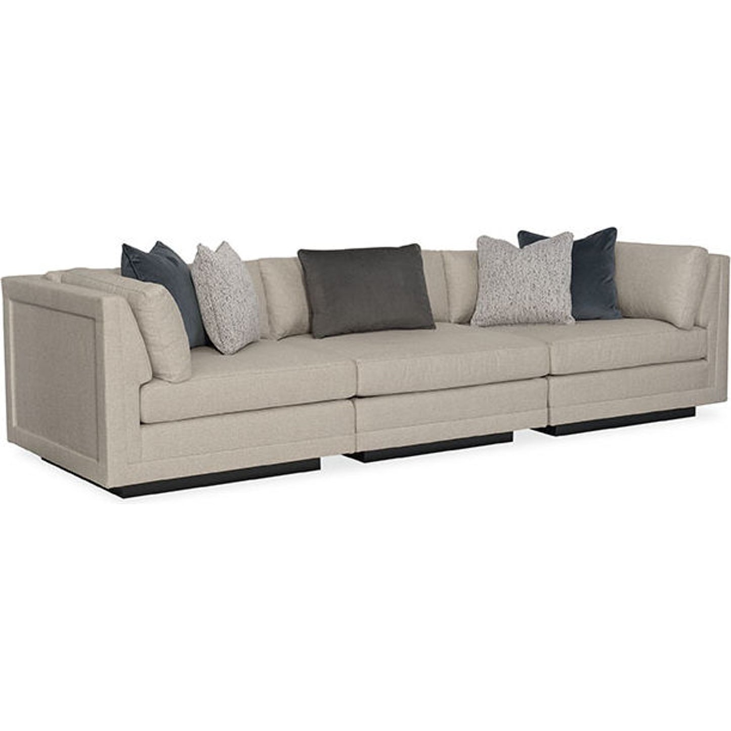 001 SR-768717 | Additional Silo | Fusion 3 Piece Sectional Sofa by Caracole in natural and simply black. Made from birch in a transitional style.