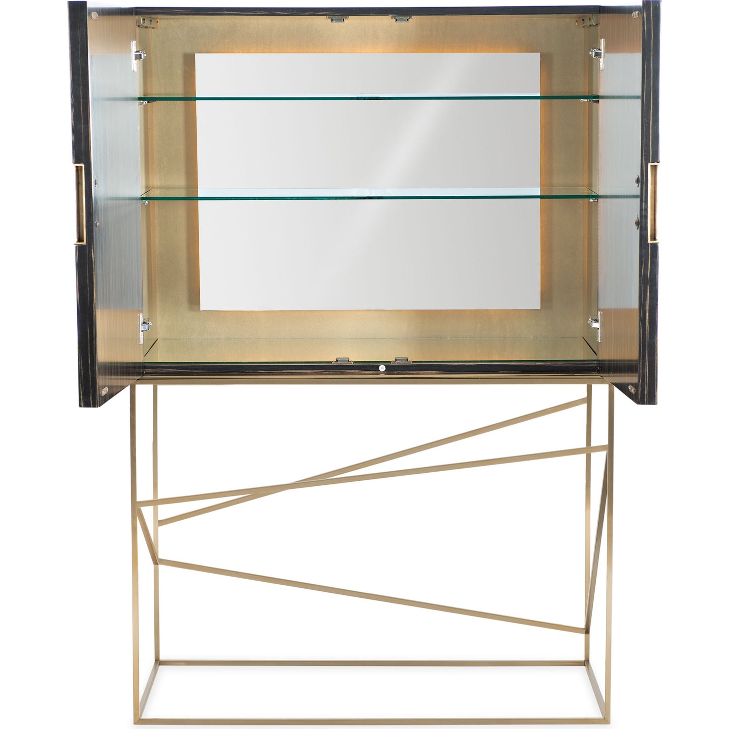 002 SR-770602 | Additional Silo | Edge Bar by Caracole in bronze, ebony, mirrored. Made from asian hardwood, engineered ebony in a transitional style.