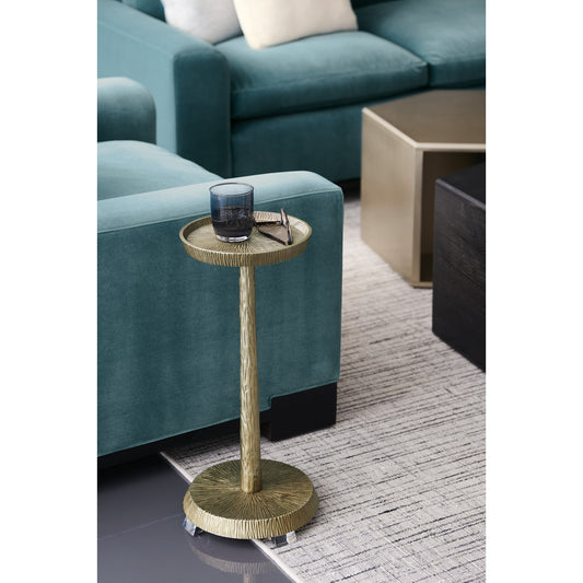 Remix Metal Spot Table by Caracole in natural and bronze gold metal. Made from cast metal in a eclectic & global style.