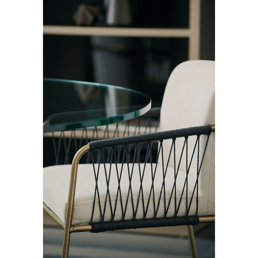 Remix Dining Chair by Caracole in natural and bronze gold metal. Made from metal in a eclectic & global style.