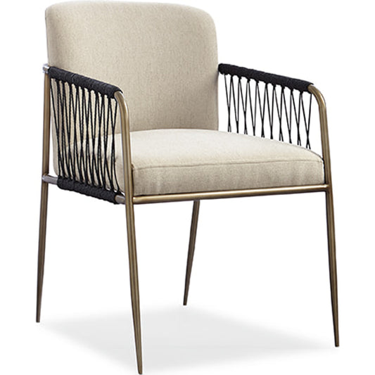 Remix Dining Chair by Caracole in natural and bronze gold metal. Made from metal in a eclectic & global style.