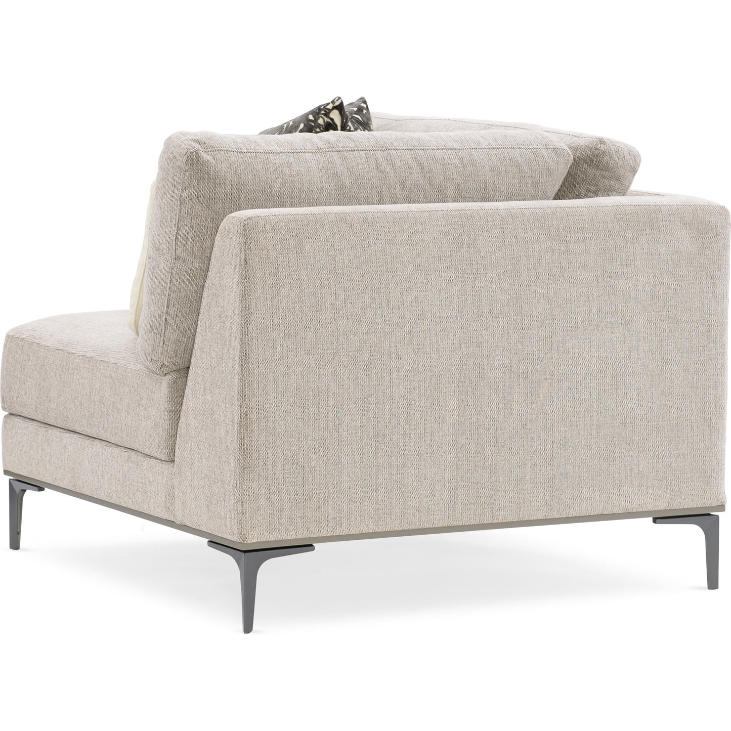 004 SR-877766 | Additional Silo | Repetition Corner Chair by Caracole in zinc and london fog. Made from birch in a modern style.