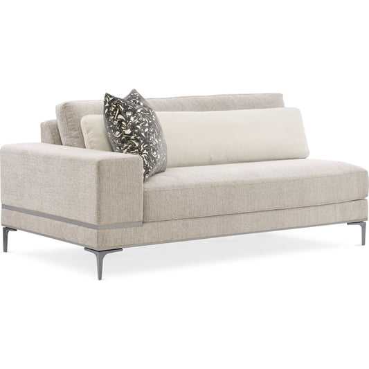 Repetition Loveseat by Caracole in zinc and london fog. Made from birch in a modern style.