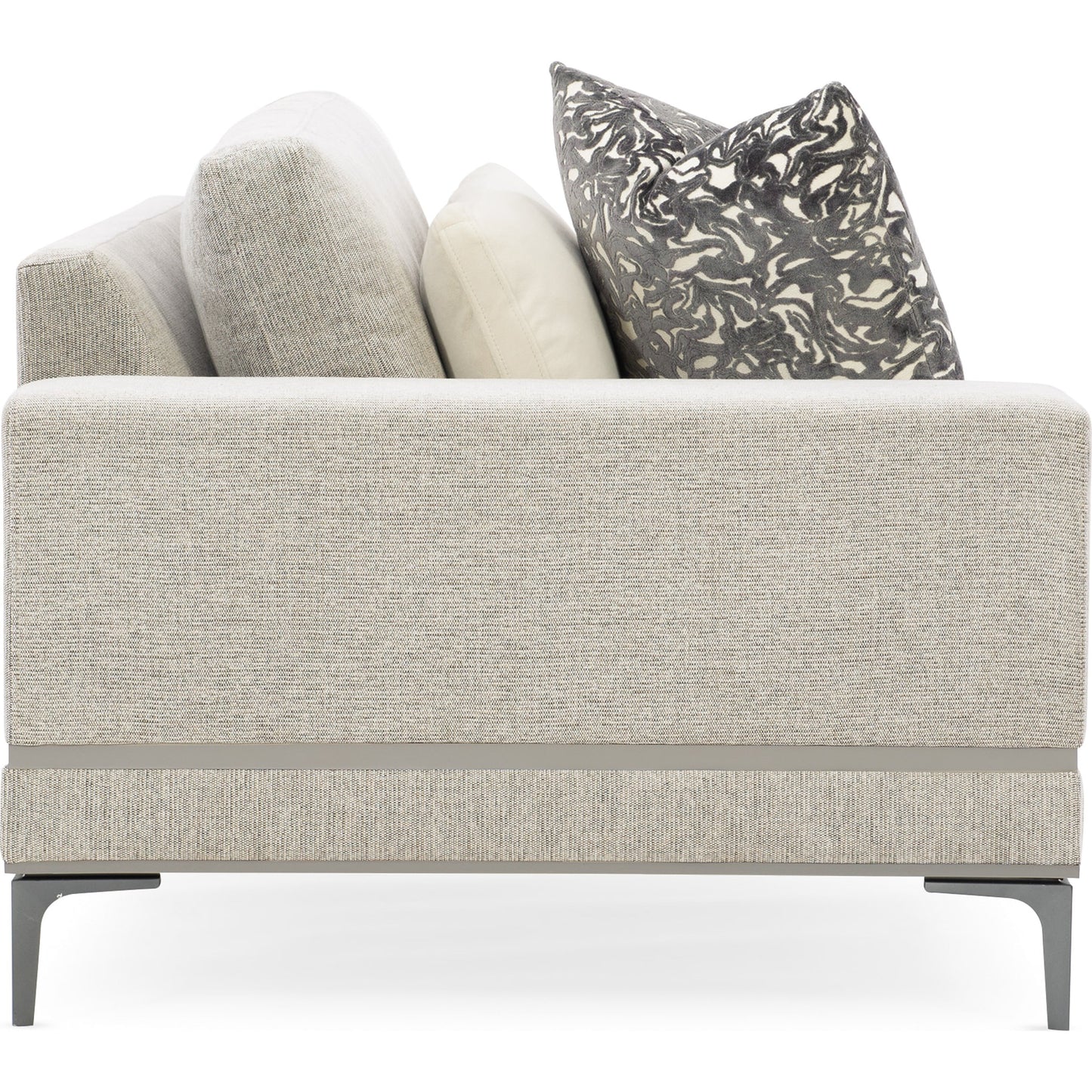 005 SR-877767 | Additional Silo | Repetition Loveseat by Caracole in zinc and london fog. Made from birch in a modern style.