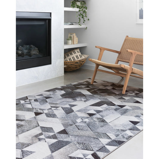 Maddox MAD-03 Rug by Loloi in gray, ivory. Made from 100% polyester in a modern style.