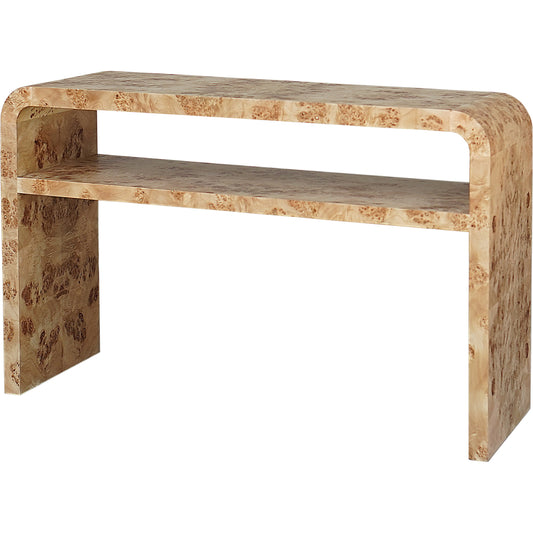 Marshall Console Table by Worlds Away in burl wood. Made from hardwood solids, mdf, veneer in a eclectic & global style.