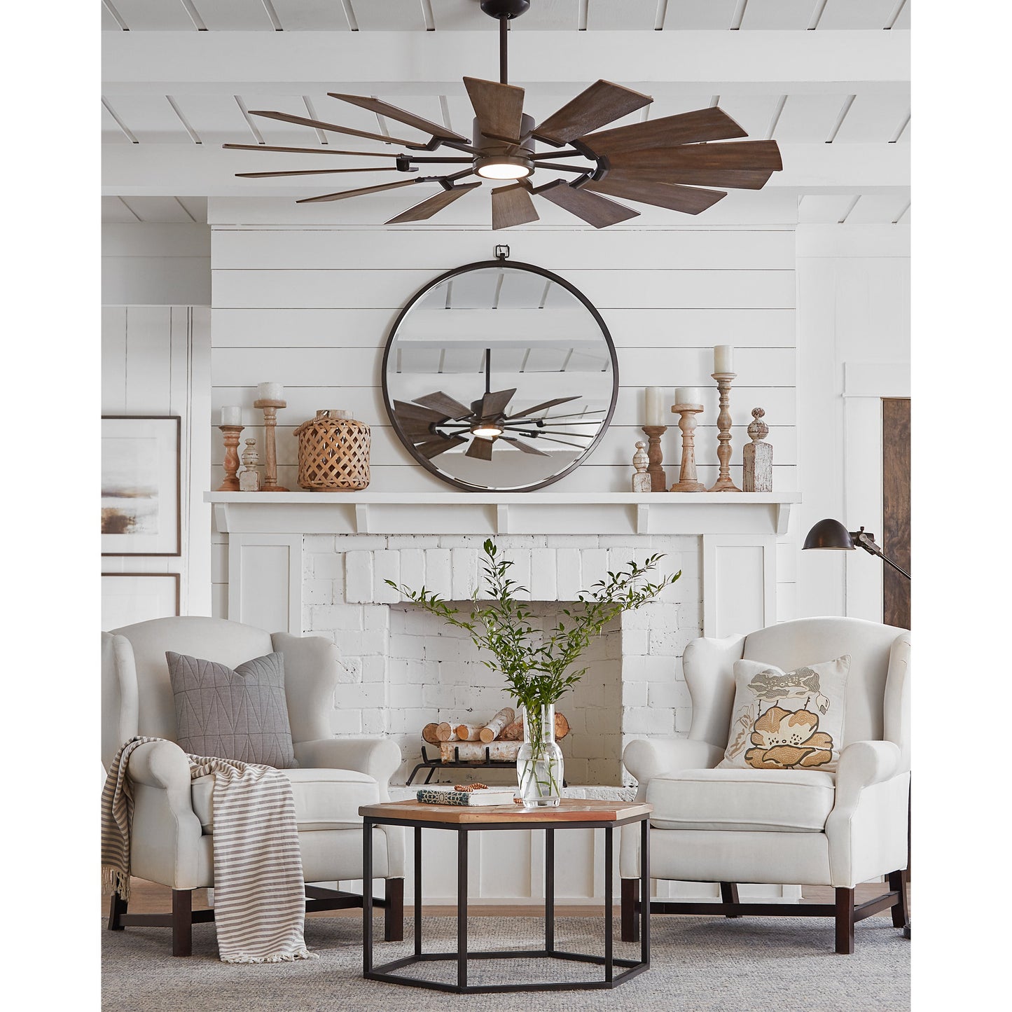 004 S-283763 | Additional Silo | Prairie Fan by Monte Carlo in aged pewter. Made from steel in a modern style.