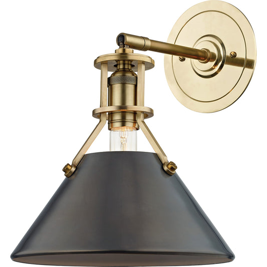Painted NO.2 Wall Sconce by Hudson Valley. Made from brass in a cottage & farmhouse style.