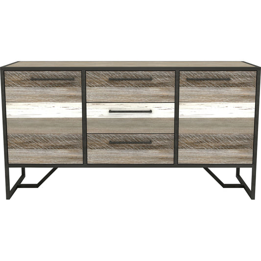 Metro Havana Sideboard by LH Imports in brown, white. Made from acacia, metal in a coastal style.