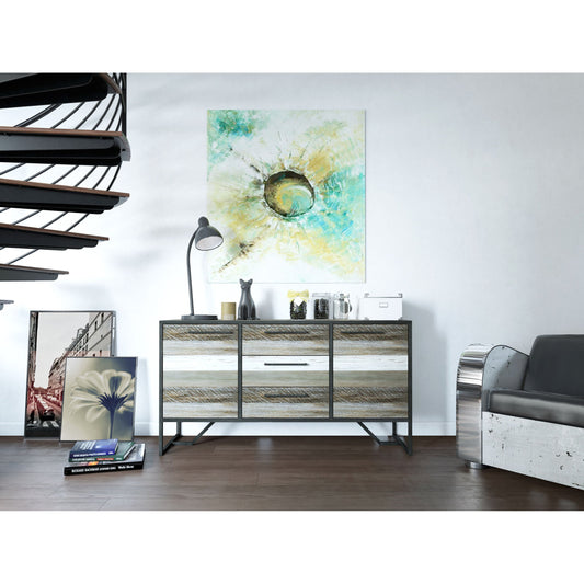 Metro Havana Sideboard by LH Imports in brown, white. Made from acacia, metal in a coastal style.
