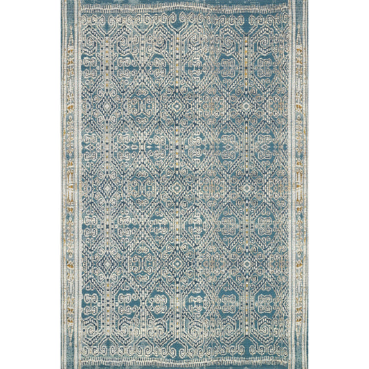 Mika MIK-05 Rug by Loloi in ocean. Made from polyester, polypropylene in a traditional style.