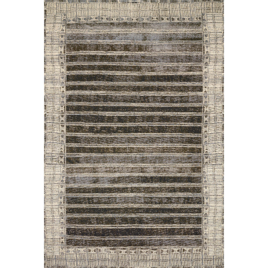 Mika MIK-07 Rug by Loloi in charcoal, ivory. Made from polyester, polypropylene in a eclectic & global style.