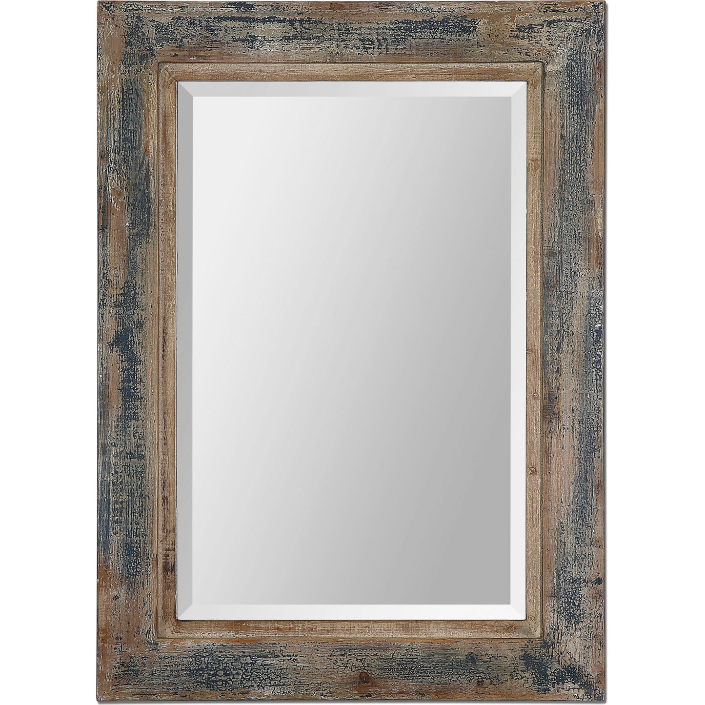 003 S-252093 | Additional Silo | Bozeman Mirror by Uttermost in blue. Made from mirror, fir, mdf in a cottage & farmhouse style.