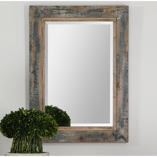 Bozeman Mirror by Uttermost in blue. Made from mirror, fir, mdf in a cottage & farmhouse style.