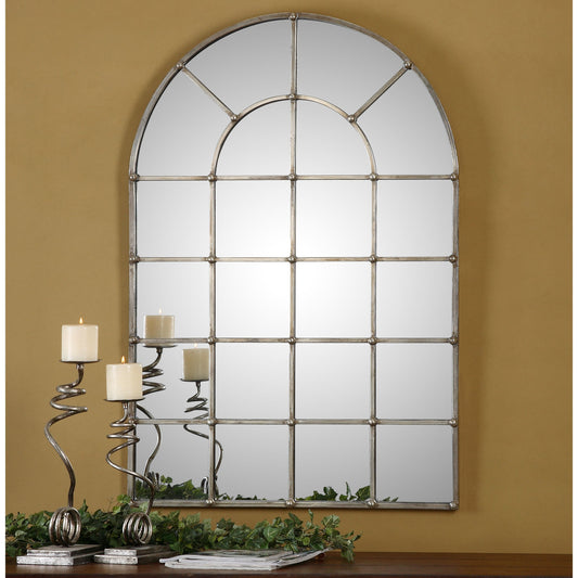 Barwell Arch Window Mirror by Uttermost. Made from metal in a cottage & farmhouse style.