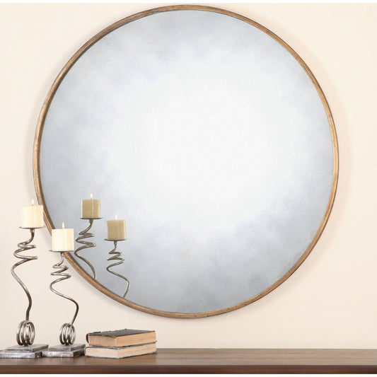 Junius Mirror by Uttermost in gold. Made from metal, mdf in a modern style.