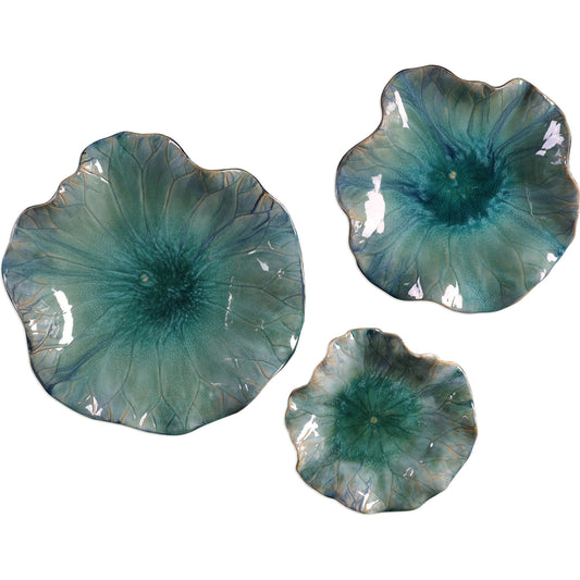 001 S-251613 | Primary Silo | Abella Ceramic Flowers (Set of 3) by Uttermost. Made from ceramic in a modern style.