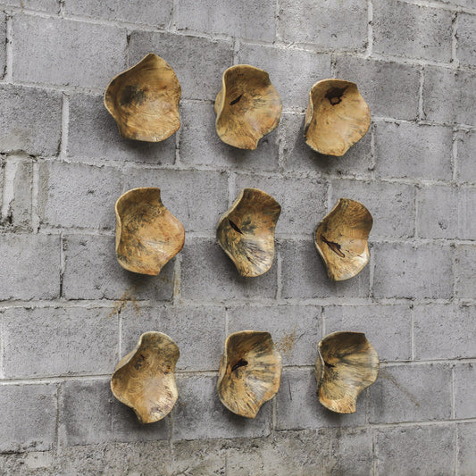 Tamarine Wood Wall Art (Set of 3) by Uttermost in multi. Made from tamarind wood in a modern style.