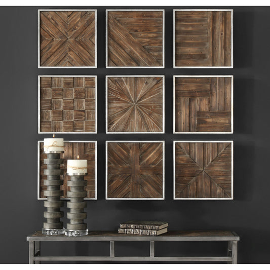 Bryndle Rustic Wooden Squares (Set of 9) by Uttermost. Made from fir, mdf in a eclectic & global style.
