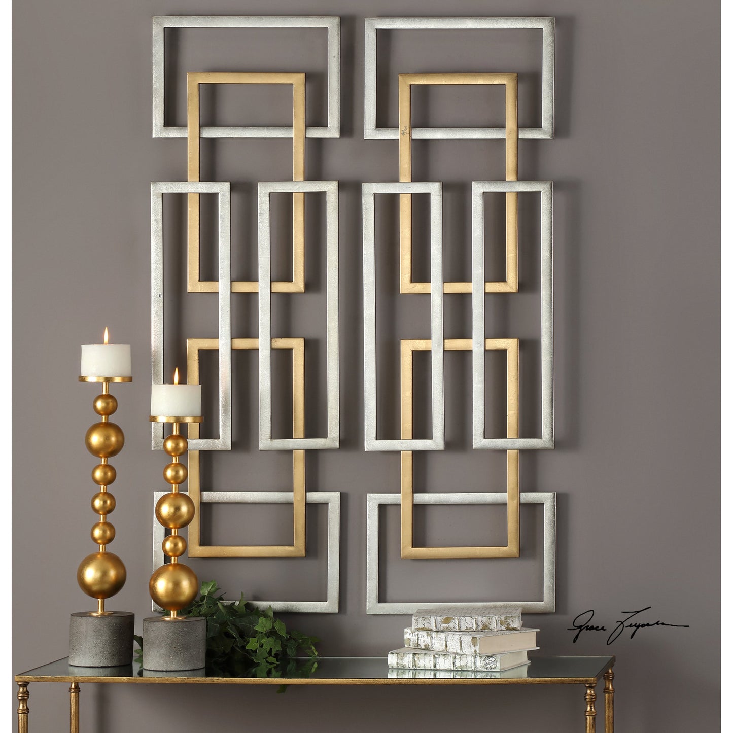 003 S-328739 | Additional Silo | Aerin Geometric Wall Art by Uttermost in multi. Made from iron in a modern style.
