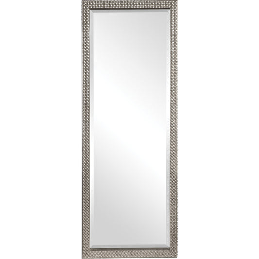 Cacelia Metallic Silver Mirror by Uttermost in silver. Made from mdf, glass, paper in a transitional style.