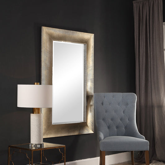 Valenton Champagne Mirror by Uttermost. Made from mirror, pu leather, mdf in a transitional style.