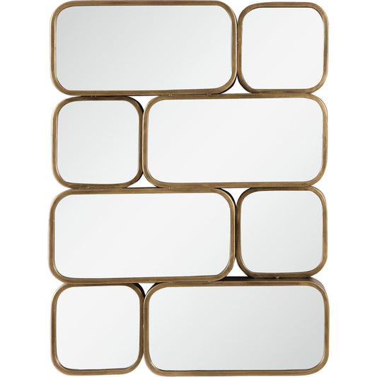 Canute Mirror by Uttermost in gold. Made from mirror, mdf, iron in a modern style.