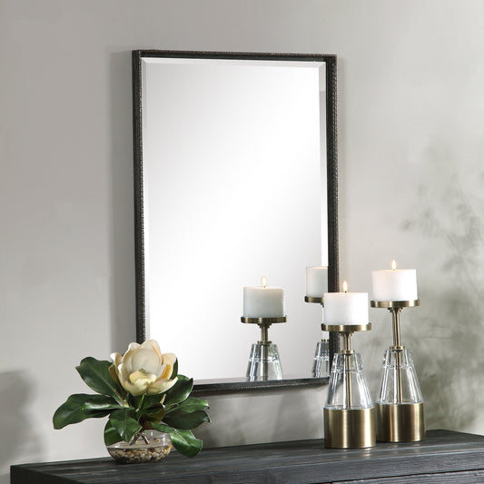 Callan Vanity Mirror by Uttermost in iron. Made from iron, mdf, mirror in a transitional style.