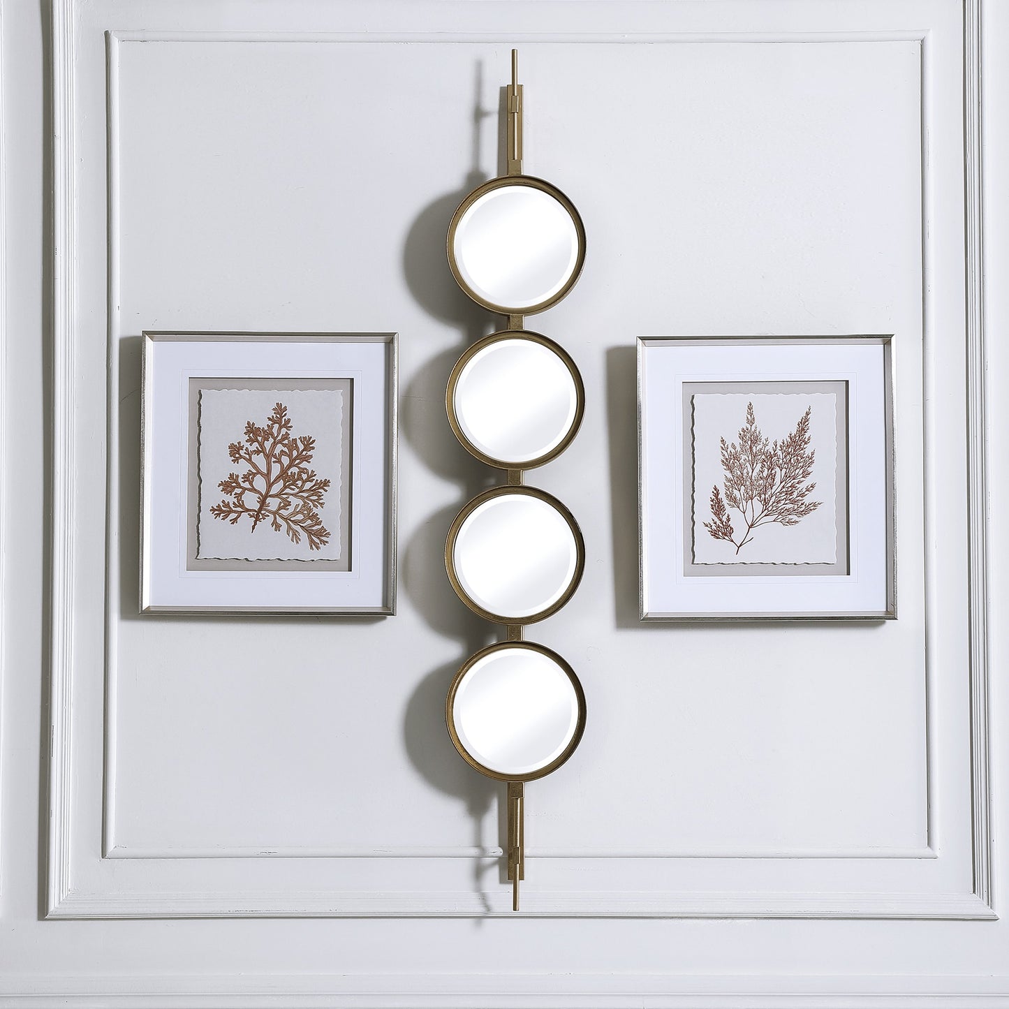 001 SR-824137 | Lifestyle | Button Mirror by Uttermost. Made from iron, mdf, glass in a transitional style.