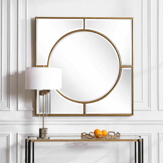 Stanford Mirror by Uttermost in gold. Made from mdf, mirror in a transitional style.