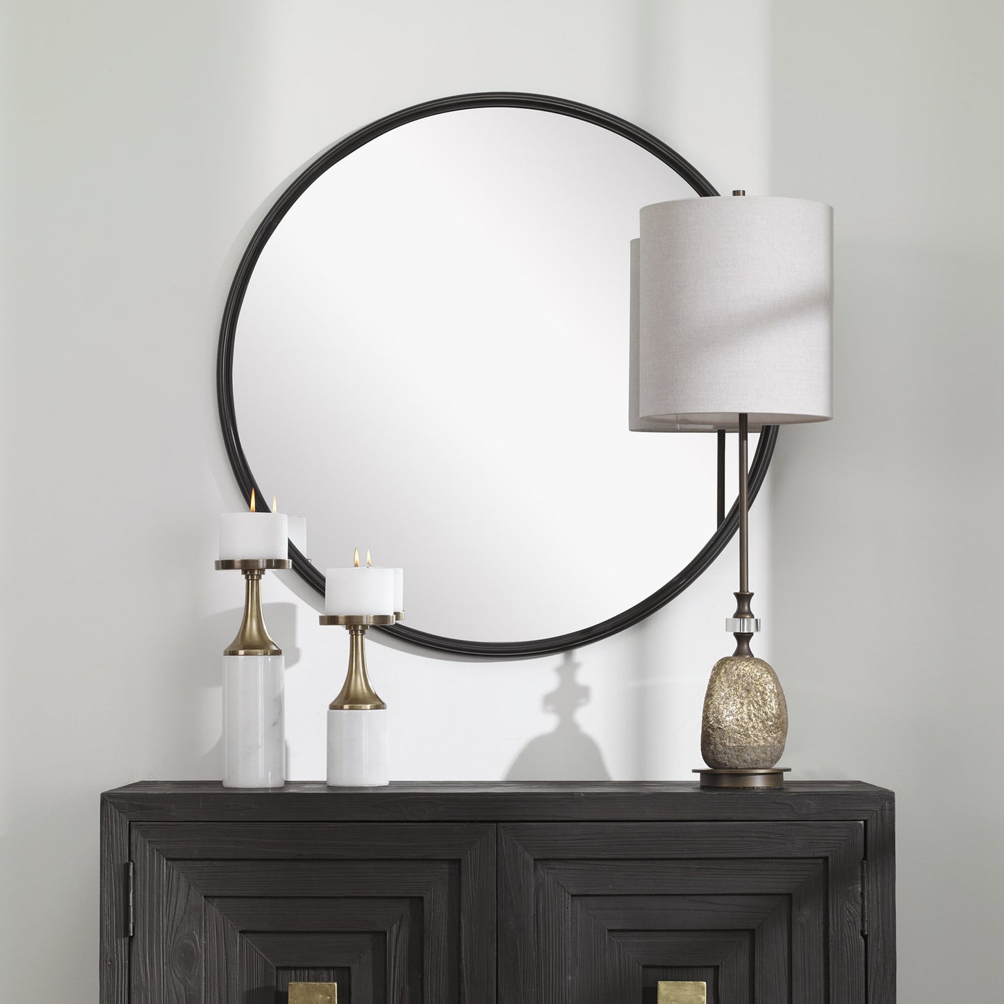 003 SR-897243 | Lifestyle | Belham Mirror by Uttermost in iron. Made from mdf, iron, mirror in a modern style.