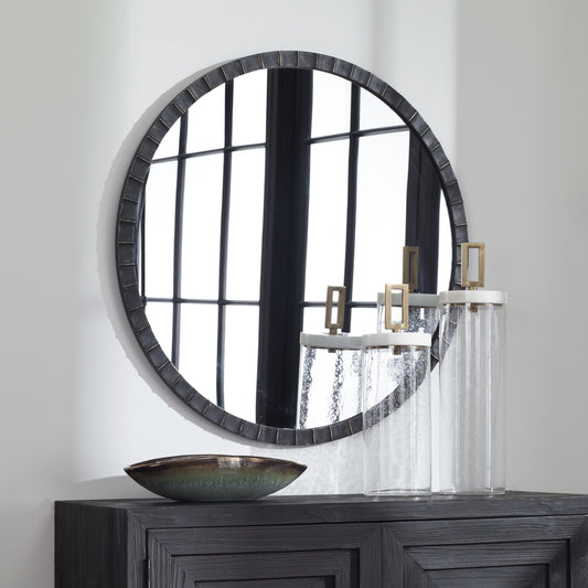 Dandridge Mirror by Uttermost. Made from mdf, iron, mirror in a modern style.
