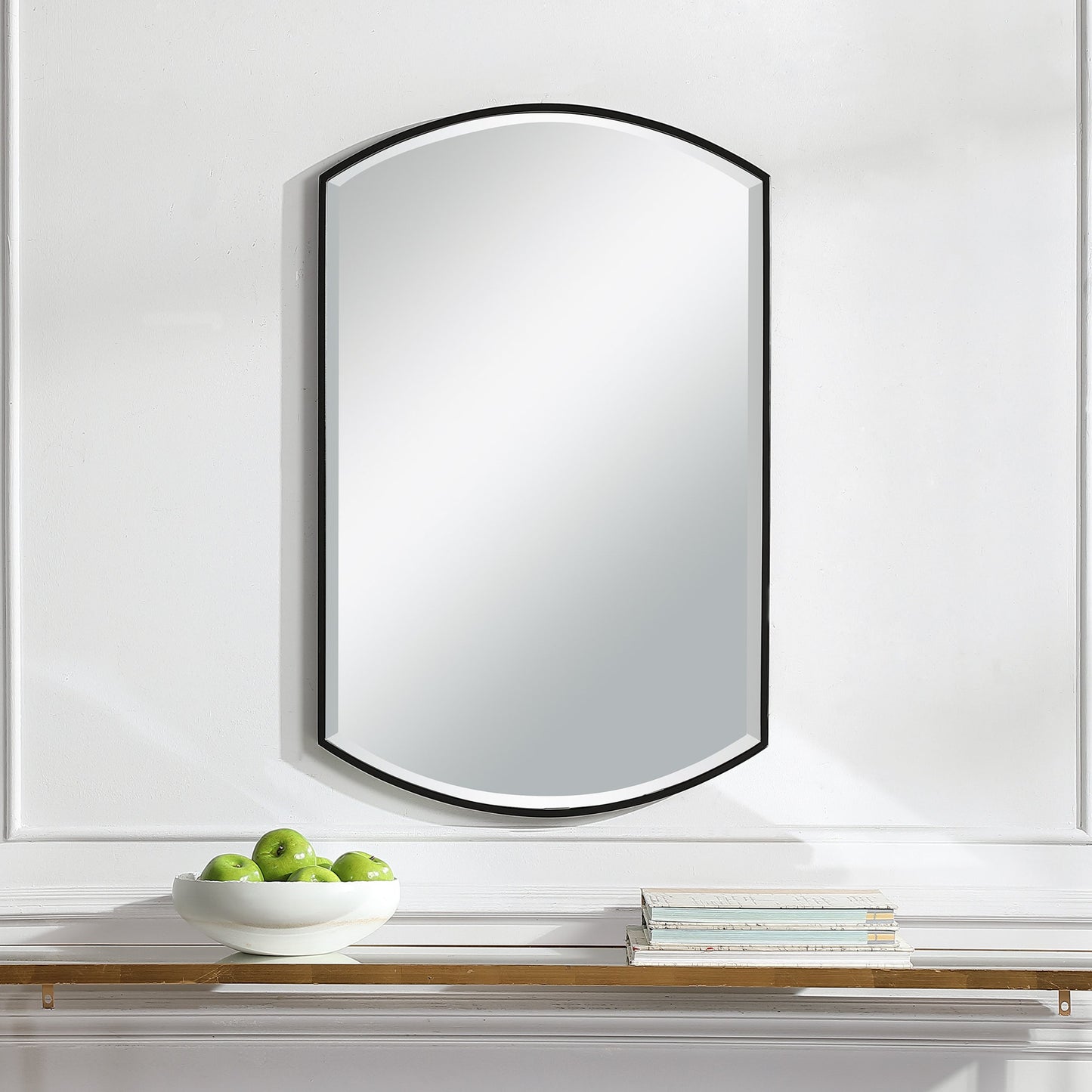 003 SR-897293 | Additional Silo | Shield Mirror by Uttermost in iron. Made from mdf, iron, mirror in a transitional style.