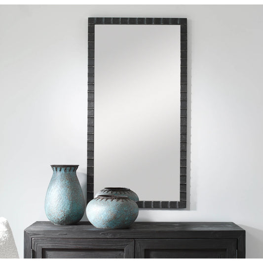 Dandridge Industrial Mirror by Uttermost in silver. Made from mdf, iron, mirror in a modern style.