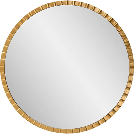 001 SI-1923576 | Primary Silo | Dandridge Round Mirror by Uttermost in gold. Made from mdf, iron, mirror in a modern style.