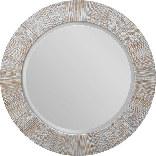 001 SI-1923579 | Additional Silo | Repose Mirror by Uttermost in whitewash. Made from bamboo, plywood in a modern style.